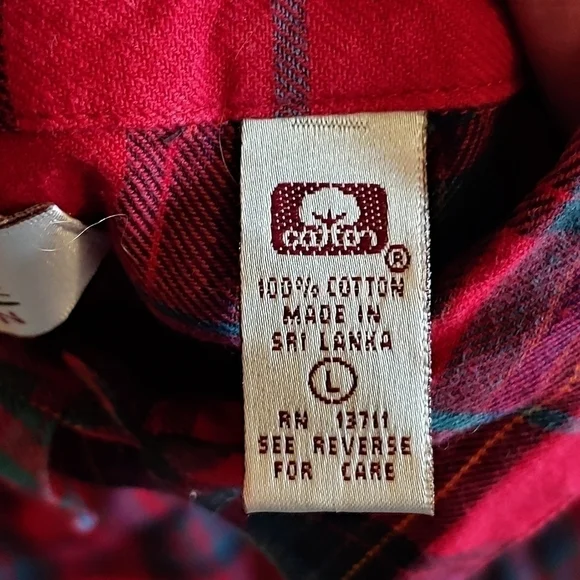 Vintage 1980's Red and Green Plaid Shirt - Picture 3 of 4